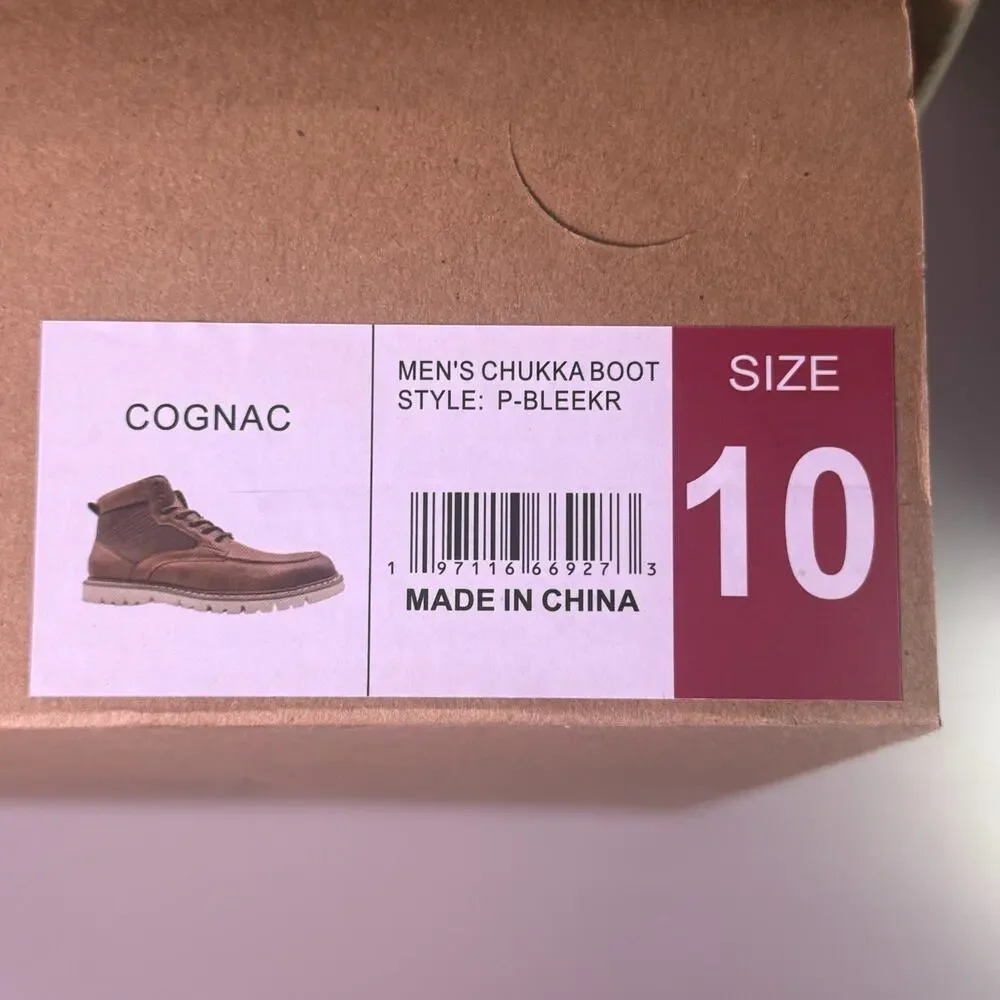 Steve Madden P-Bleeker Men Size 10 Cognac Chukka Boots OrthoLite Comfort NIB
